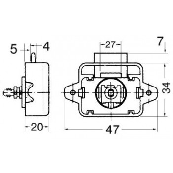 Mini scrocchetto in ottone a pulsante mod. Flat 